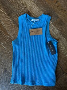 Project Social T Ribbed Tank in Teal Blue